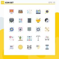 Set of 25 Modern UI Icons Symbols Signs for ads information balloon info finances Editable Vector Design Elements