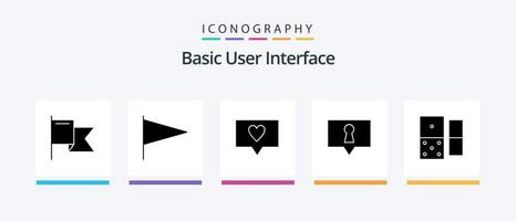 Basic Glyph 5 Icon Pack Including . secret. . Creative Icons Design vector