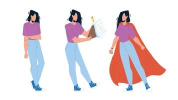 vector de mujer de negocios joven de carrera de crecimiento personal