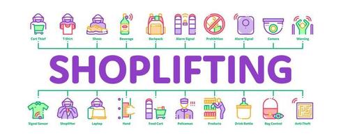 Shoplifting Minimal Infographic Banner Vector