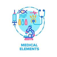 Medical Elements Vector Concept Color Illustration flat