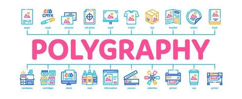 servicio de impresión de poligrafía vector de banner infográfico mínimo