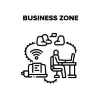 ilustración de vector negro de zona de negocios