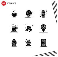9 Solid Glyph concept for Websites Mobile and Apps cup smart watch creativity smart wrist email Editable Vector Design Elements