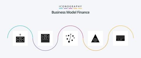 paquete de iconos de glifo 5 de finanzas que incluye . pirámide. vector