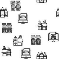 Polygraphy Printing Service Icons Set Vector