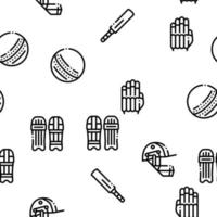 Cricket Game Seamless Pattern Vector