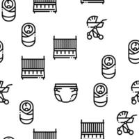 Baby Clothes And Tools Seamless Pattern Vector