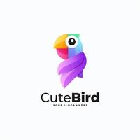 Colorful cute parrot logo design. vector