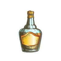 Color Blown Scotch Whisky Bottle With Foil Cap Vector