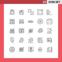 25 iconos creativos, signos y símbolos modernos de aviso financiero, actividad de spa, ciencia, elementos de diseño vectorial editables vector