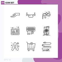 9 Thematic Vector Outlines and Editable Symbols of input connection carnival mask adapter video Editable Vector Design Elements