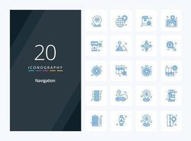 20 Navigation Blue Color icon for presentation vector