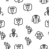 Dad Father Parent Seamless Pattern Vector