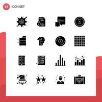 Group of 16 Solid Glyphs Signs and Symbols for copier delete ssl close cancel Editable Vector Design Elements