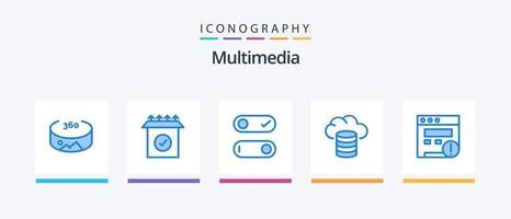 paquete de iconos multimedia blue 5 que incluye . respaldo. SEO diseño de iconos creativos vector