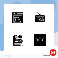 Universal Icon Symbols Group of Modern Solid Glyphs of design network television movie security Editable Vector Design Elements