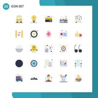 Modern Set of 25 Flat Colors and symbols such as funds charity atm connection keyboard Editable Vector Design Elements