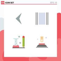 Pack of 4 creative Flat Icons of arrow knowledge cover layout science Editable Vector Design Elements