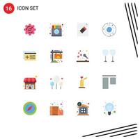 Set of 16 Modern UI Icons Symbols Signs for controller graph document data business Editable Pack of Creative Vector Design Elements