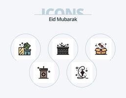 paquete de iconos llenos de línea eid mubarak 5 diseño de iconos. Eid. tarjeta. musulmán. Eid. celebracion vector