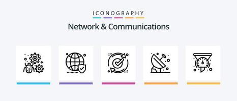 Network And Communications Line 5 Icon Pack Including circle. alert. internet. messaging. message. Creative Icons Design vector