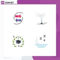 Modern Set of 4 Flat Icons and symbols such as chang hotel exchang glass award Editable Vector Design Elements