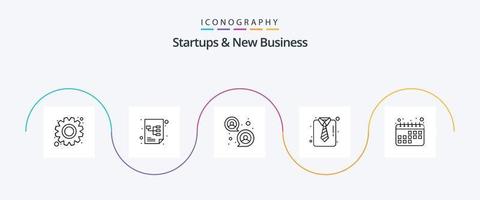 paquete de íconos de nuevas empresas y nueva línea de negocios 5 que incluye la fecha. cita. grupo de enfoque. tela para trajes. corbata simple vector