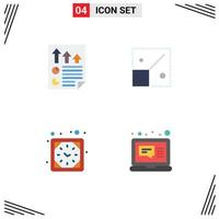 4 Thematic Vector Flat Icons and Editable Symbols of arrows clock page resize wall clock Editable Vector Design Elements