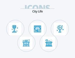 paquete de iconos azul de la vida de la ciudad 5 diseño de iconos. junta. la vida. la vida. ciudad. ciudad vector