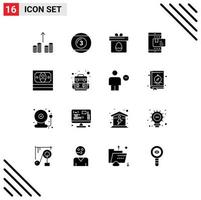 16 Creative Icons Modern Signs and Symbols of cash rate gift payment ecommerce Editable Vector Design Elements