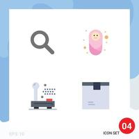 Modern Set of 4 Flat Icons Pictograph of expanded electronic baby protection hardware Editable Vector Design Elements