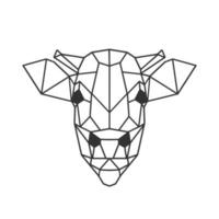 ilustración de vaca lowpoly vector