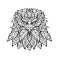 eagle head line art illustration vector