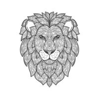 Lion head line art illustration vector