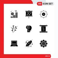 9 iconos creativos signos y símbolos modernos de flecha celebración de pascua catkin party elementos de diseño vectorial editables vector