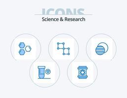 paquete de iconos de ciencia azul 5 diseño de iconos. ciencia. espacio. hexágono. ciencia. atado vector