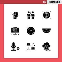 Universal Icon Symbols Group of 9 Modern Solid Glyphs of mobile development deal network focus Editable Vector Design Elements