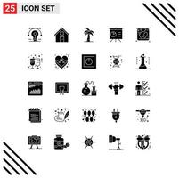 Stock Vector Icon Pack of 25 Line Signs and Symbols for analytics srilanka convo palm tree india Editable Vector Design Elements