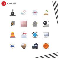 Group of 16 Modern Flat Colors Set for analysis sport document golf corner Editable Pack of Creative Vector Design Elements