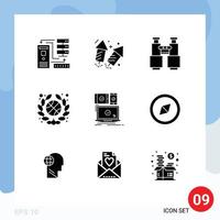 Stock Vector Icon Pack of 9 Line Signs and Symbols for computer basketball fire team explore Editable Vector Design Elements