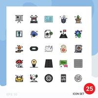 Set of 25 Modern UI Icons Symbols Signs for mouse data protection computing healthcare Editable Vector Design Elements