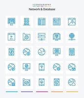 Creative Network And Database 25 Blue icon pack  Such As database. connect. server. . page vector