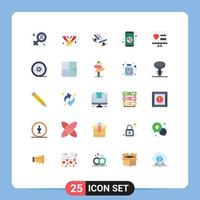 Set of 25 Modern UI Icons Symbols Signs for heart restart cufflink phone gadget Editable Vector Design Elements