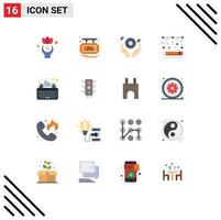 16 Thematic Vector Flat Colors and Editable Symbols of keys development tools club designing tools party Editable Pack of Creative Vector Design Elements