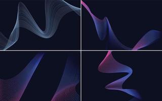 Modern wave curve abstract vector background pack for a unique and eye-catching design