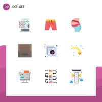 Flat Color Pack of 9 Universal Symbols of collection cabinet shorts archive pregnant Editable Vector Design Elements