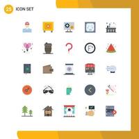 Set of 25 Commercial Flat Colors pack for letter envelope generator card gear Editable Vector Design Elements