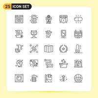 Pictogram Set of 25 Simple Lines of drug web text development dollar Editable Vector Design Elements