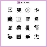 Set of 16 Modern UI Icons Symbols Signs for money cash nature scissor cut Editable Vector Design Elements